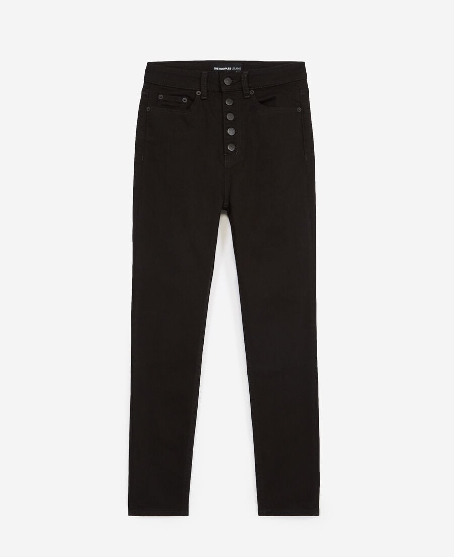 The Kooples FEMME BLACK jean noir boutons slim