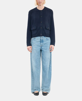 The Kooples WOMEN DARK BLUE navy blue wool cardigan 