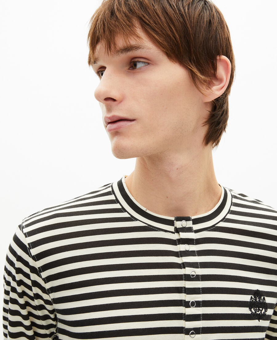 The Kooples H LIGHT BEIGE beige striped long-sleeved t-shirt