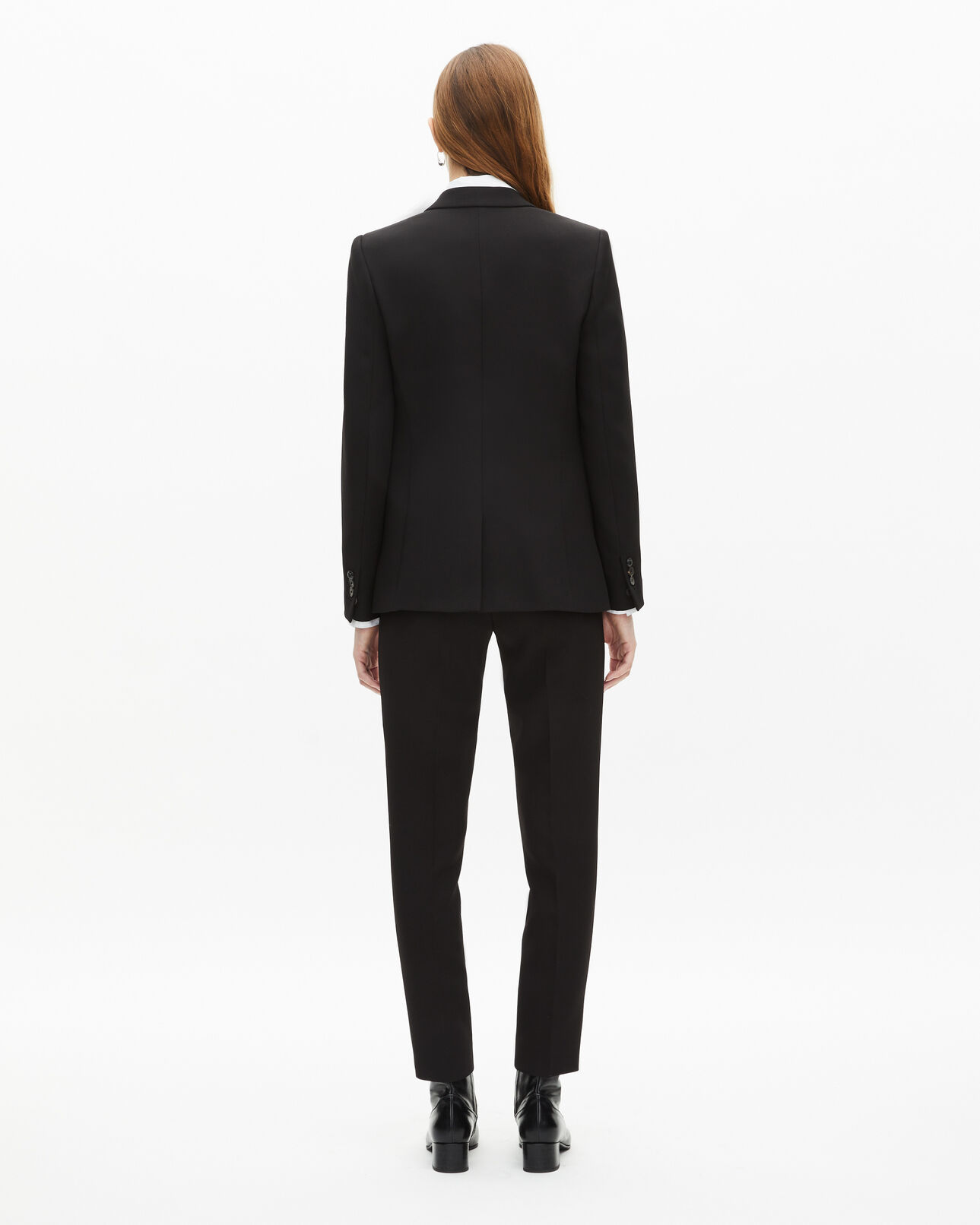 The Kooples WOMEN BLACK black crêpe suit jacket structured shape