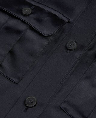 The Kooples FEMME NAVY robe saharienne courte bleu marine