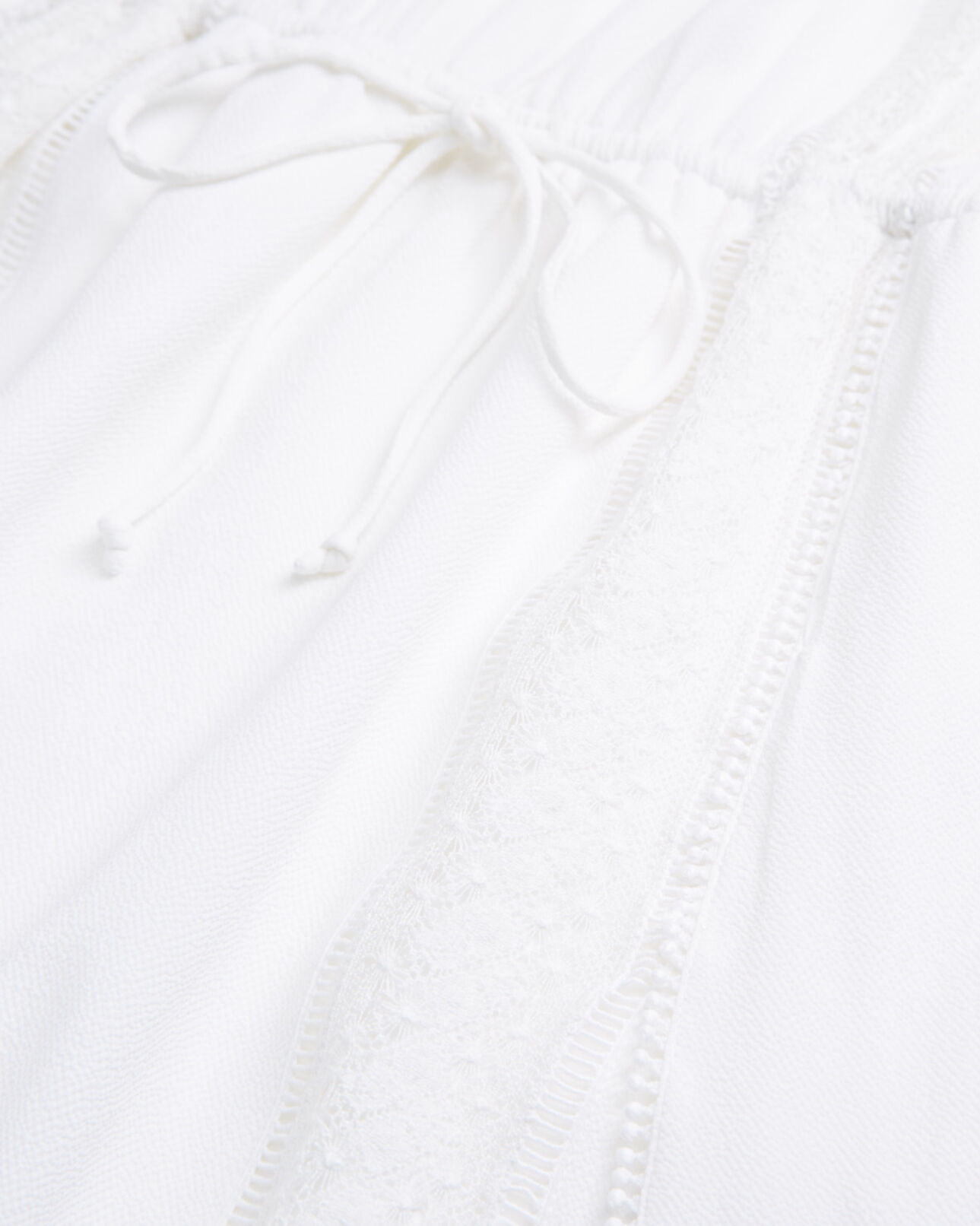 The Kooples FEMME WHITE robe blanche dentelle courte détails ajourés