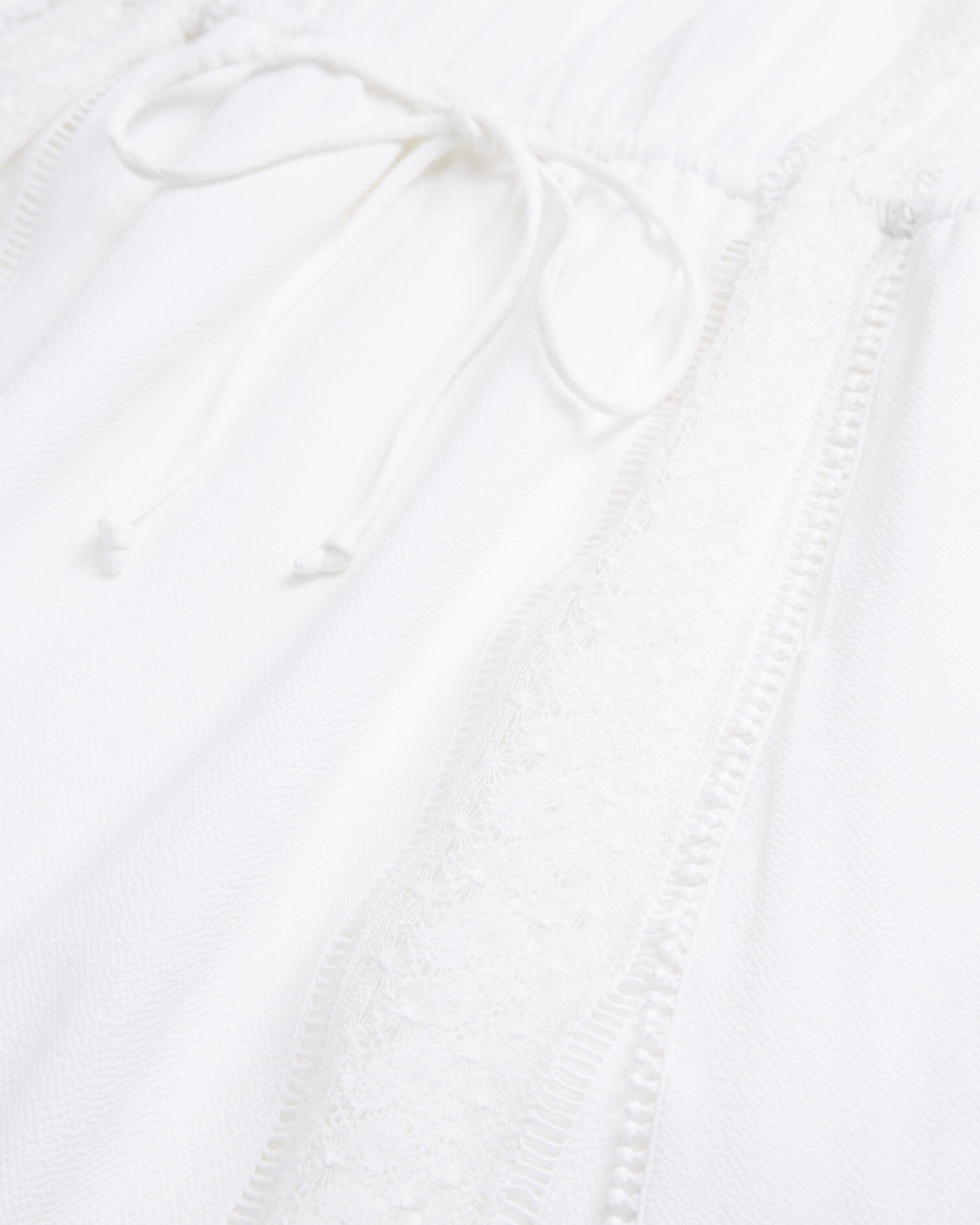 Robe blanche dentelle courte détails ajourés, WHITE, hi-res image number null