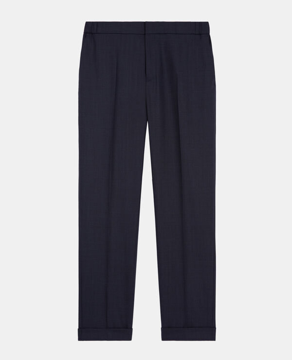 Navy blue wool suit pants