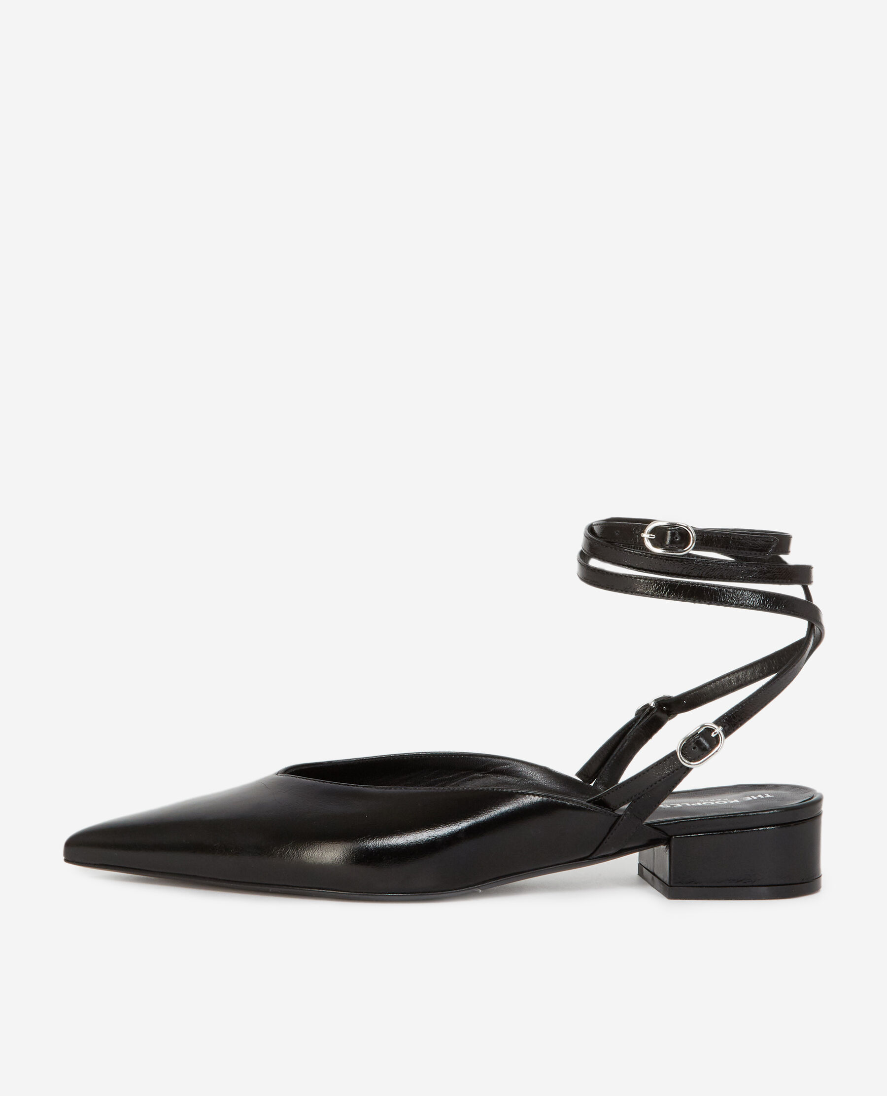 Flat black sandals with ankle tie The Kooples