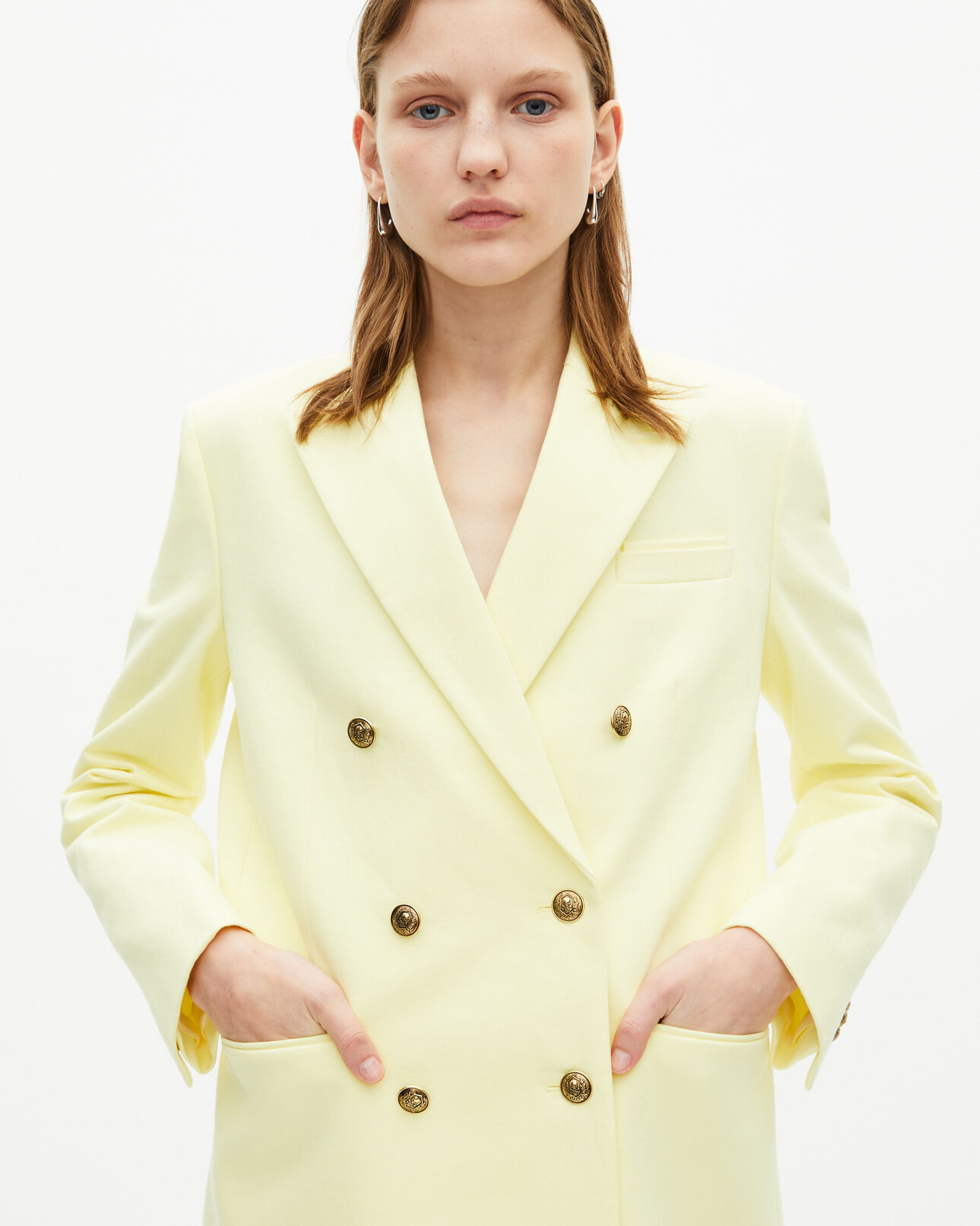 The Kooples FEMME YELLOW veste de tailleur en coton jaune
