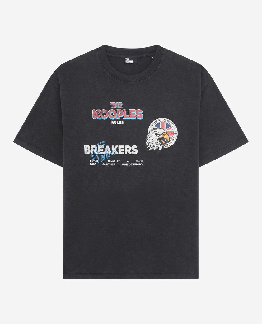 The Kooples HOMME BLACK WASHED t-shirt avec sérigraphie noir