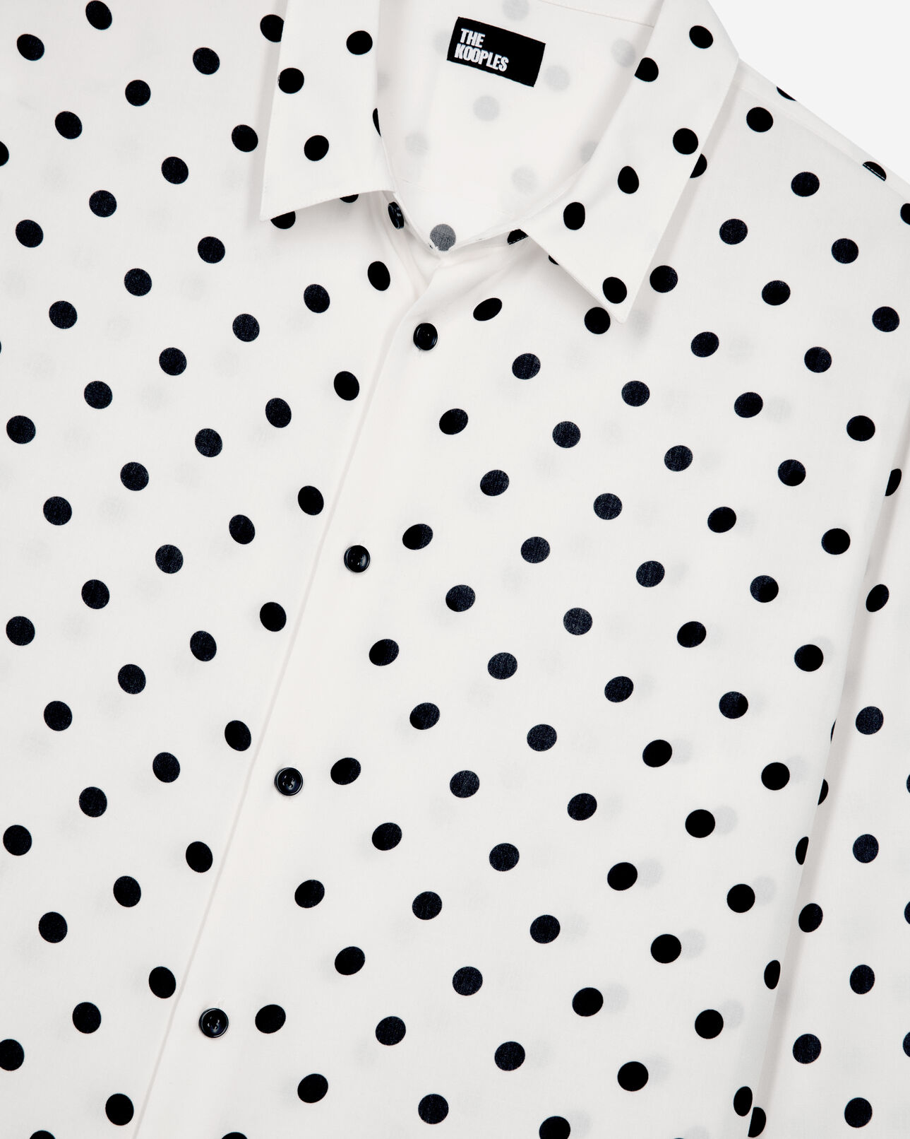 The Kooples HOMME WHITE / BLACK chemise imprimée à pois blanche