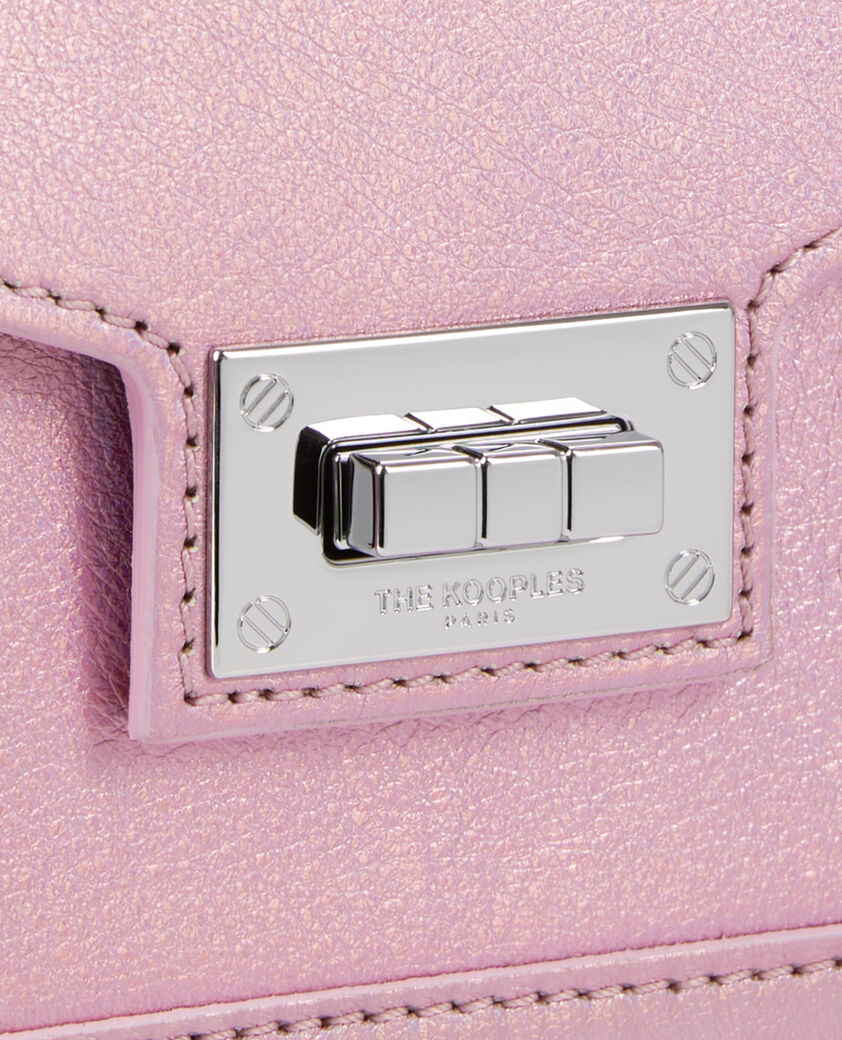 The Kooples WOMEN SWEET PINK emily chain bag in pink iridescent leather