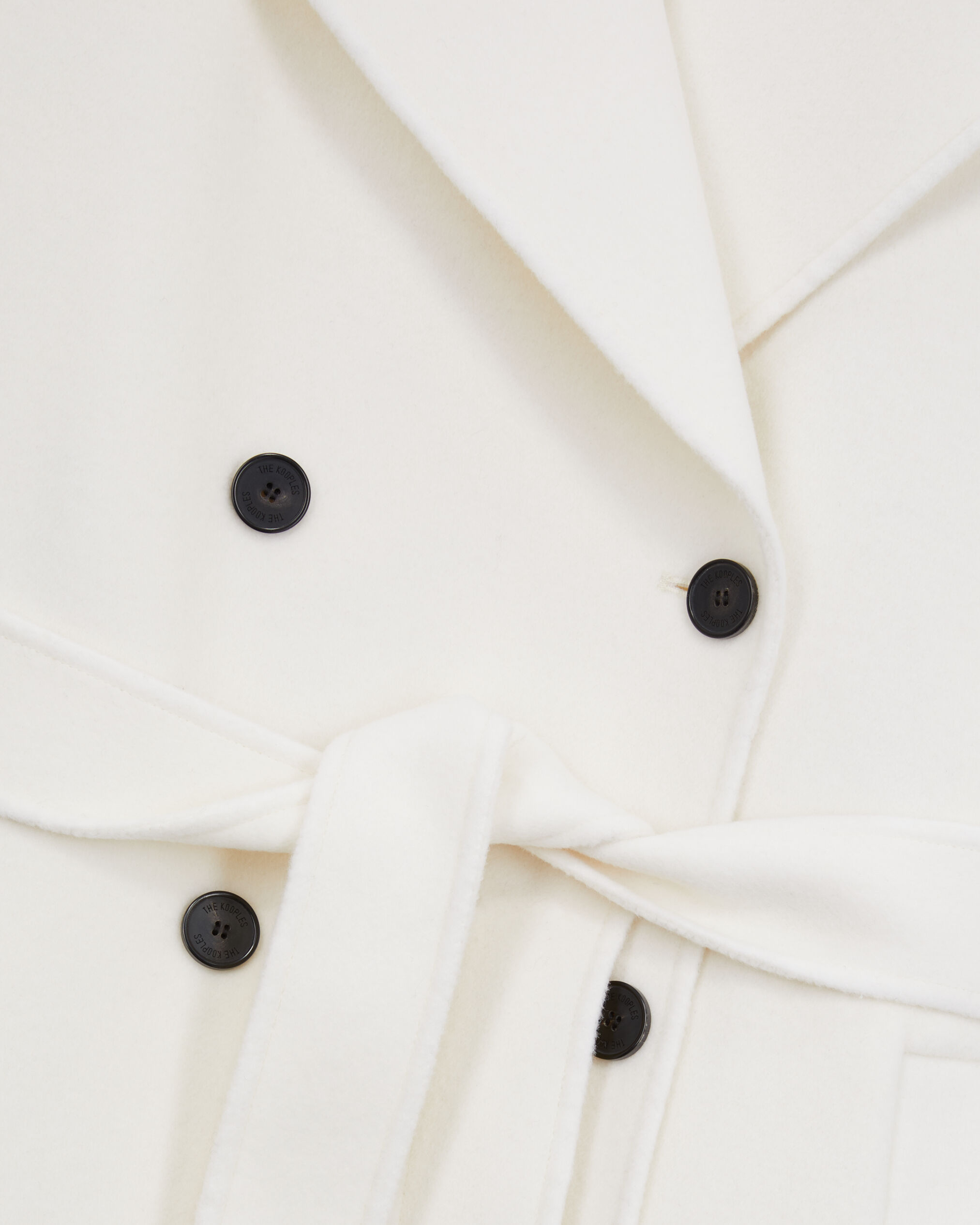 Long ecru wool blend coat The Kooples