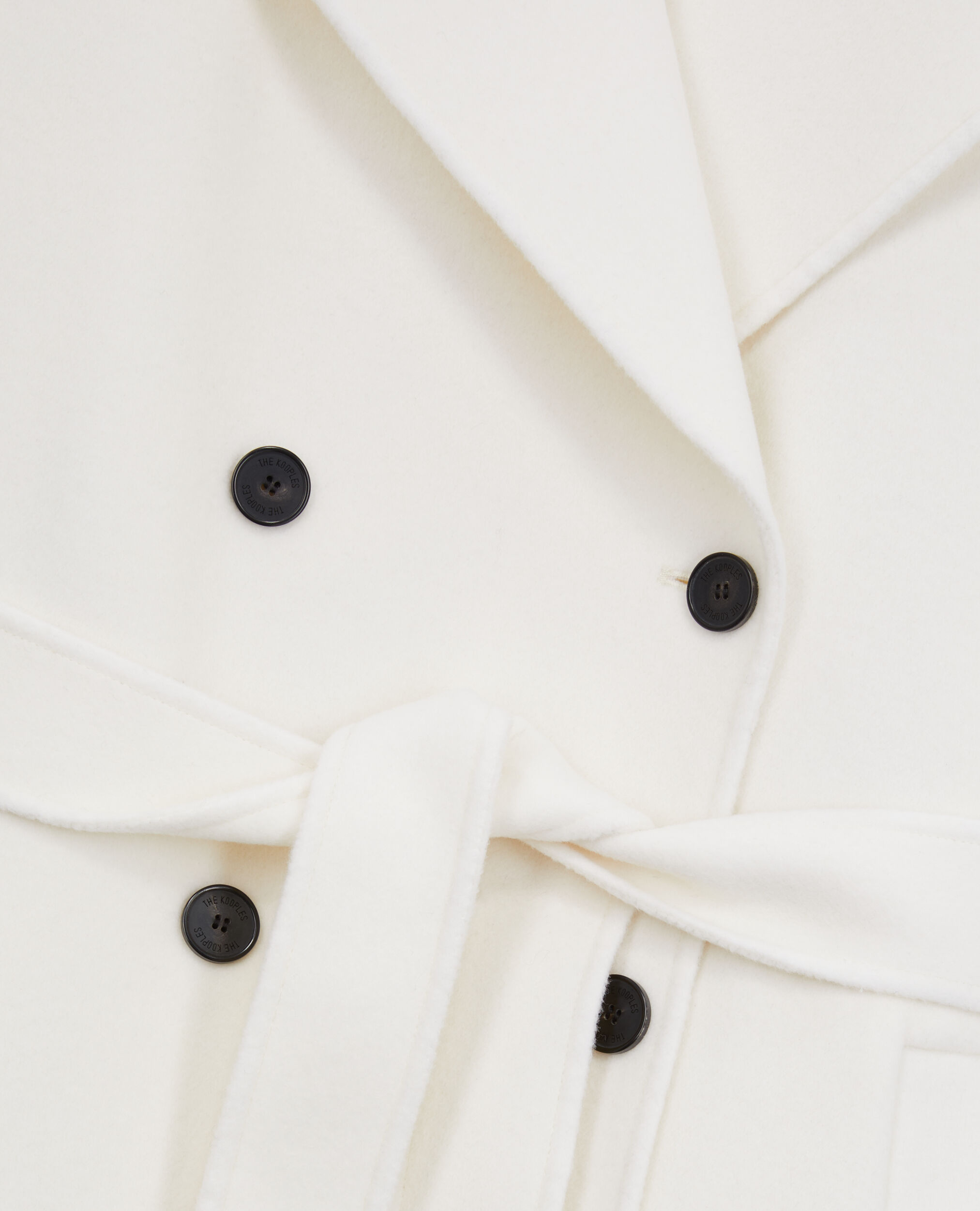 Manteau long écru en mélange de laine, ECRU, hi-res image number null