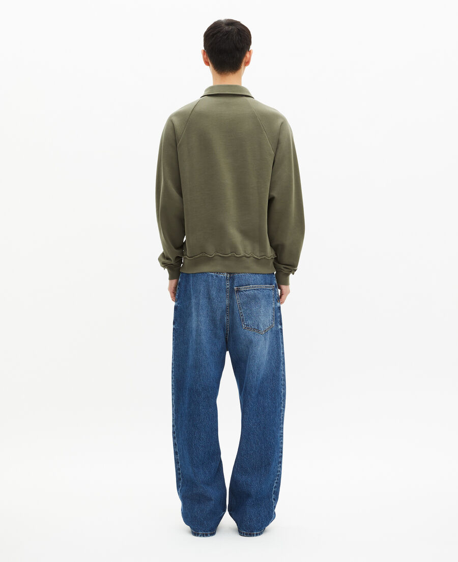 The Kooples HOMME KAKI sweatshirt col polo kaki