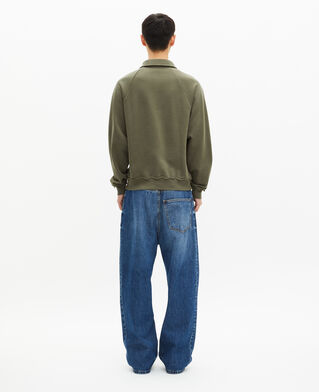 The Kooples HOMME KAKI sweatshirt col polo kaki
