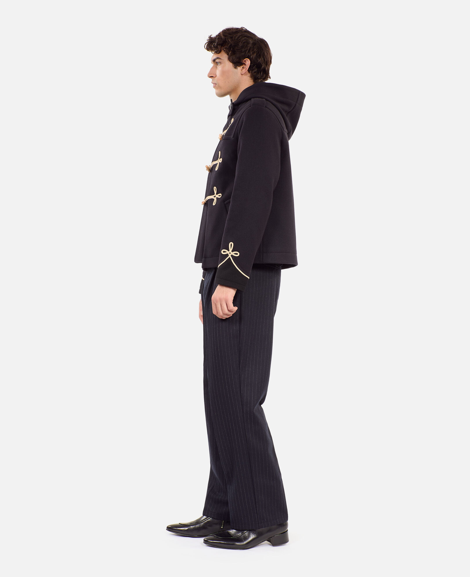 The Kooples HOMME DARK NAVY caban court à capuche bleu marine