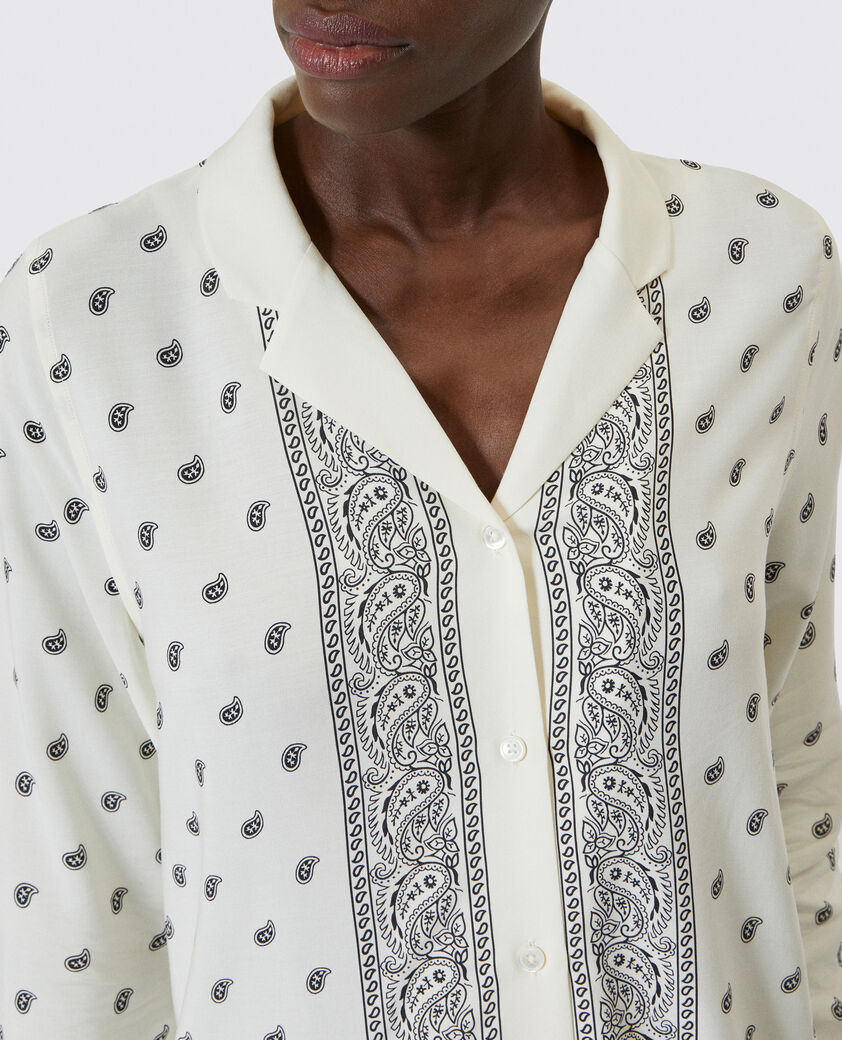 The Kooples WOMEN WHITE / BLACK ecru bandana shirt