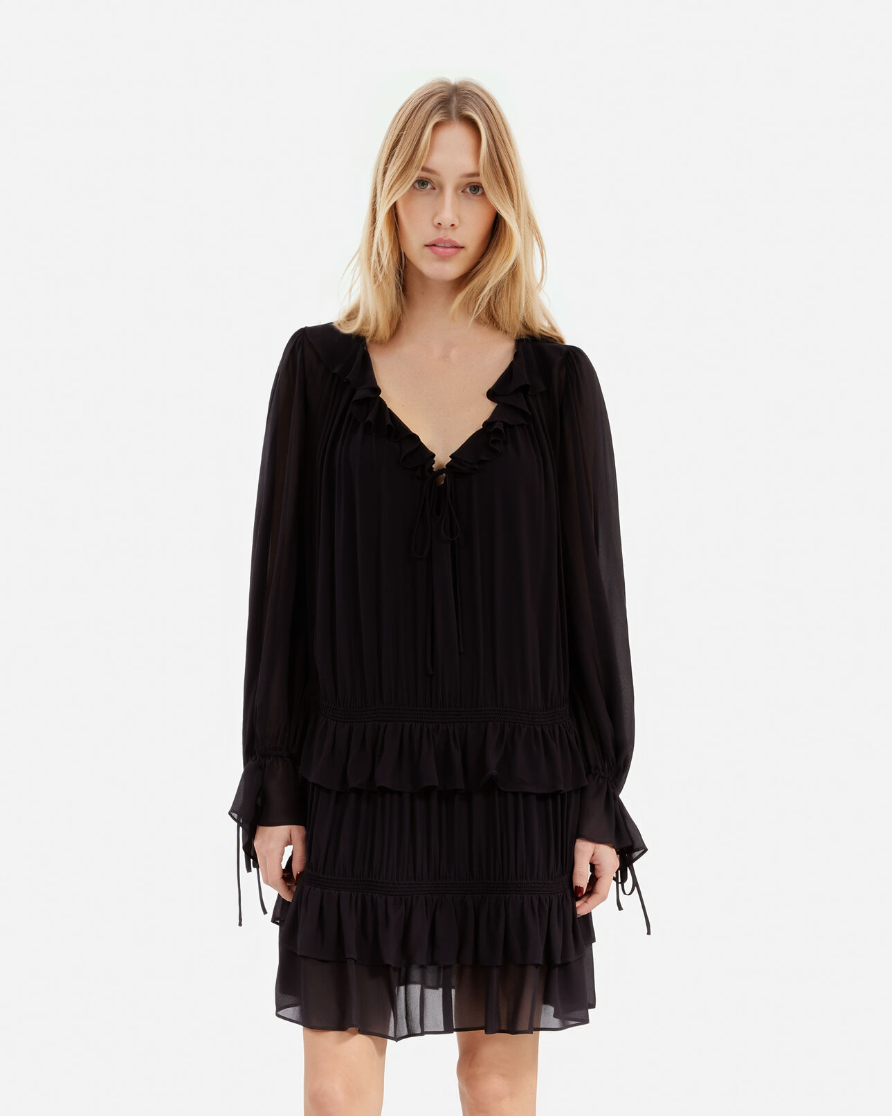 The Kooples DAMEN BLACK STONE kurzes schwarzes kleid