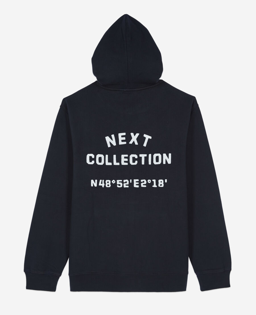 The Kooples HERREN BLACK WASHED schwarzes kapuzensweatshirt mit logo