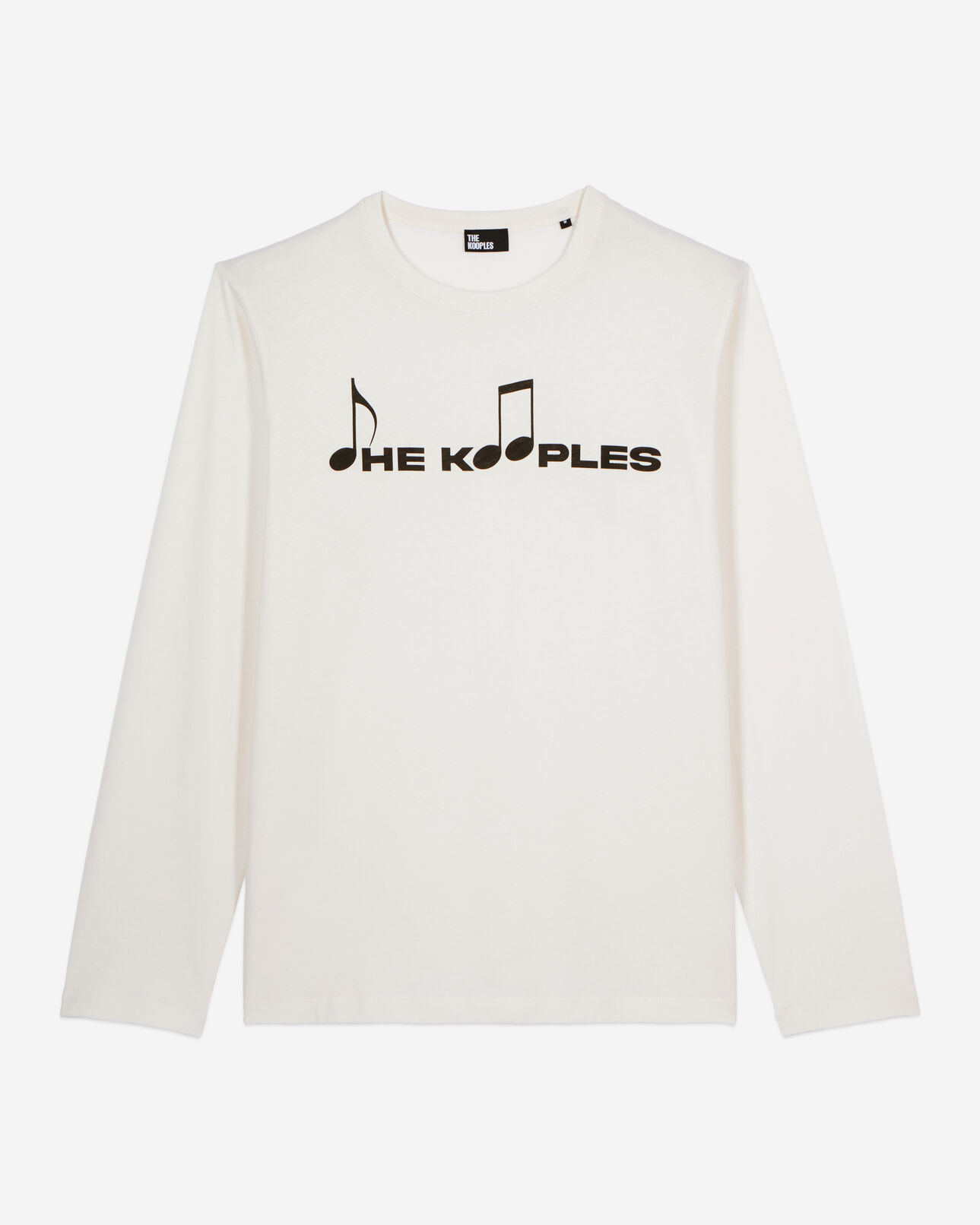 The Kooples HOMME ECRU t-shirt manches longues à serigraphie blanc