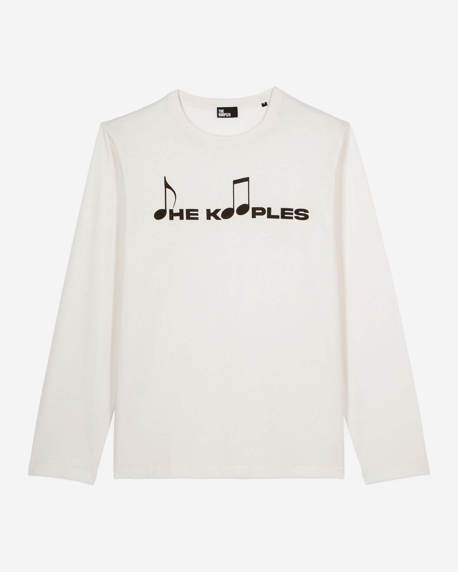 T-shirt manches longues à serigraphie blanc, ECRU, hi-res image number null