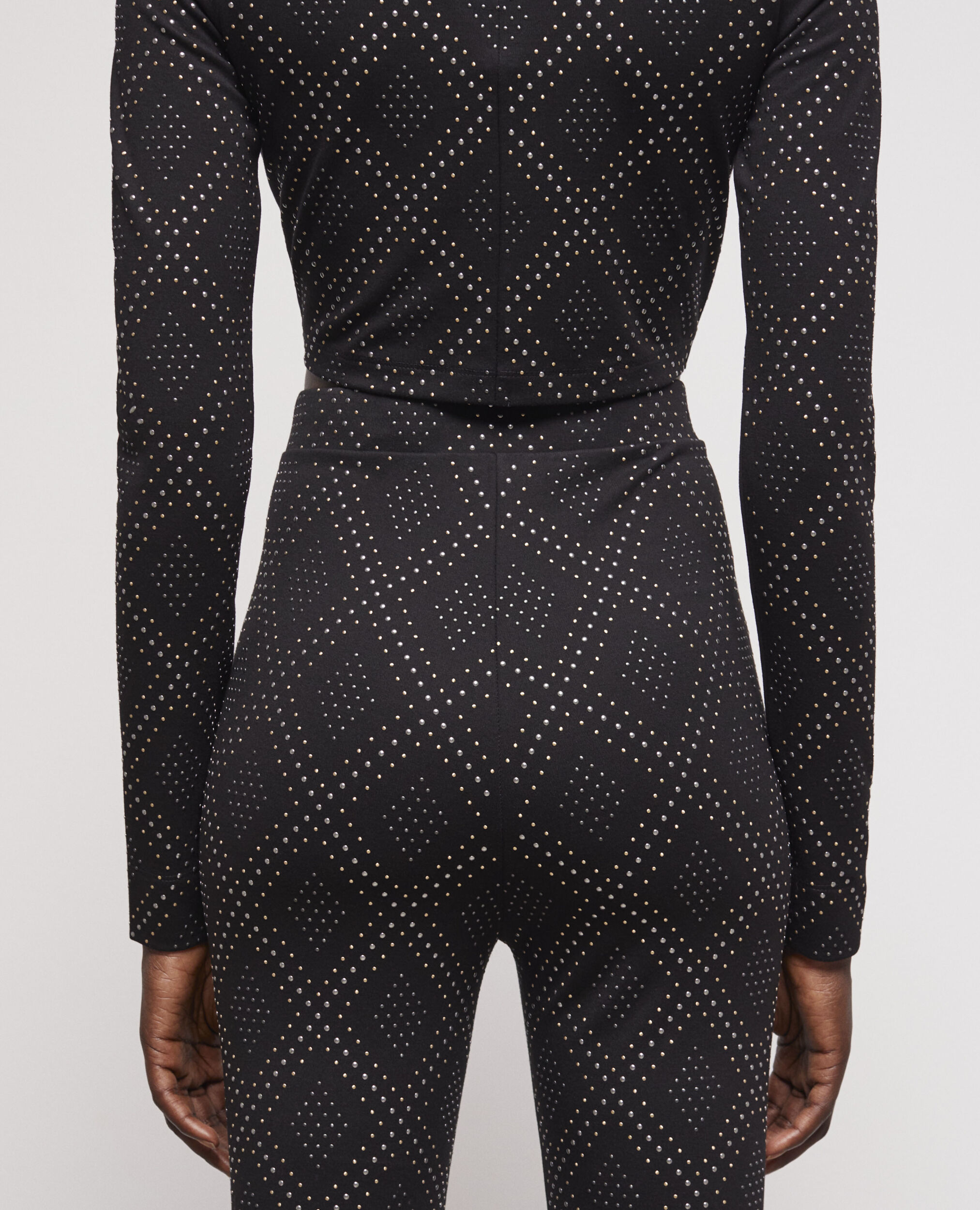 Black pants with rhinestones, BLACK, hi-res image number null