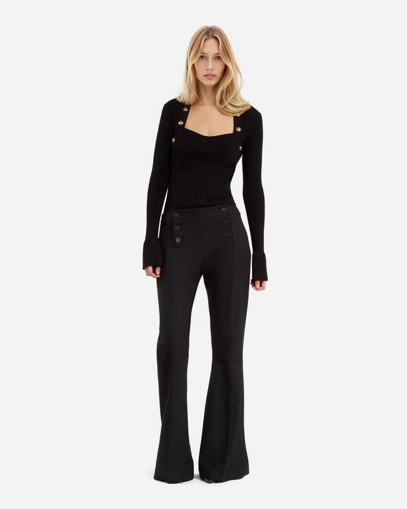The Kooples FEMME BLACK pantalon flare noir