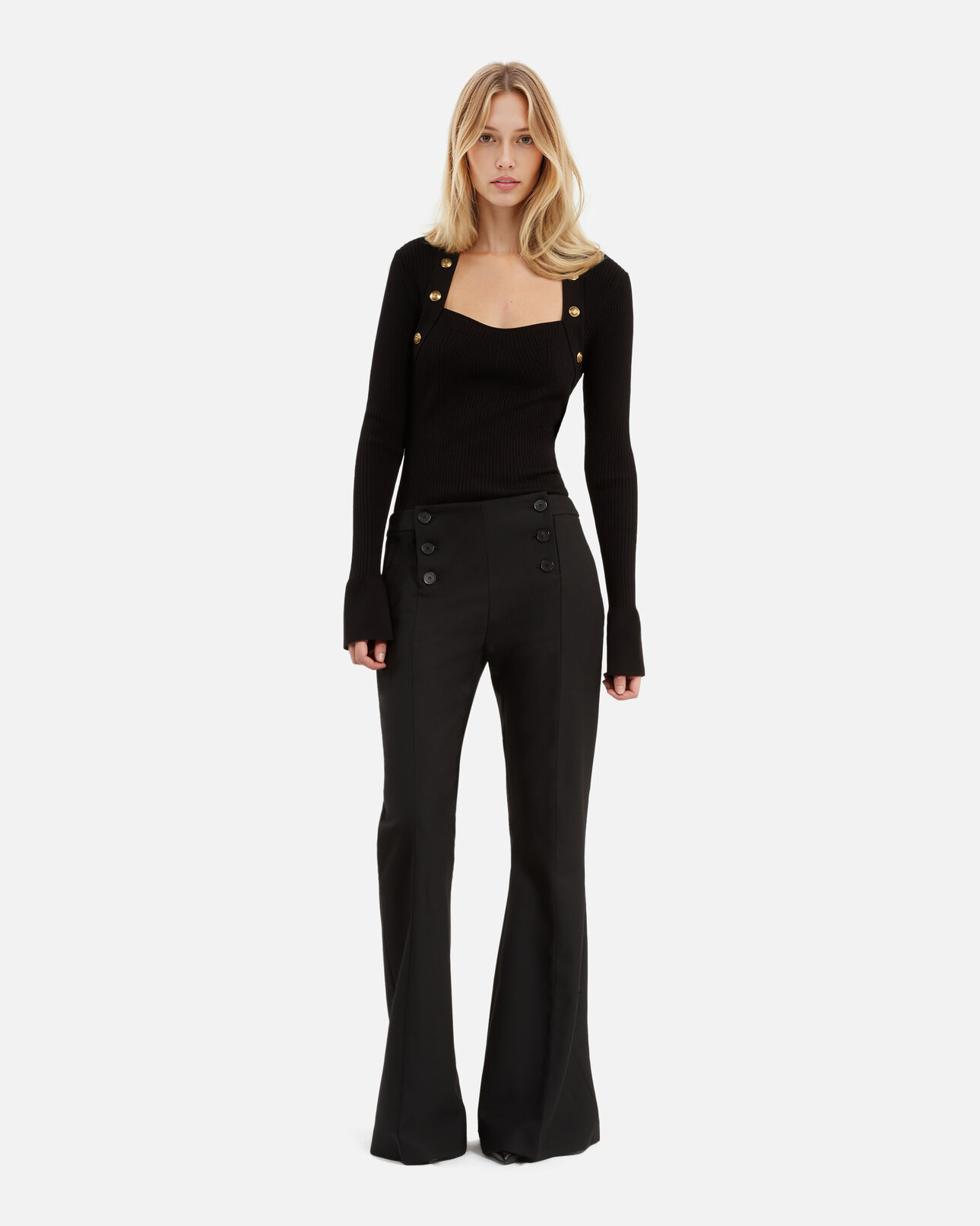 The Kooples FEMME BLACK pantalon flare noir