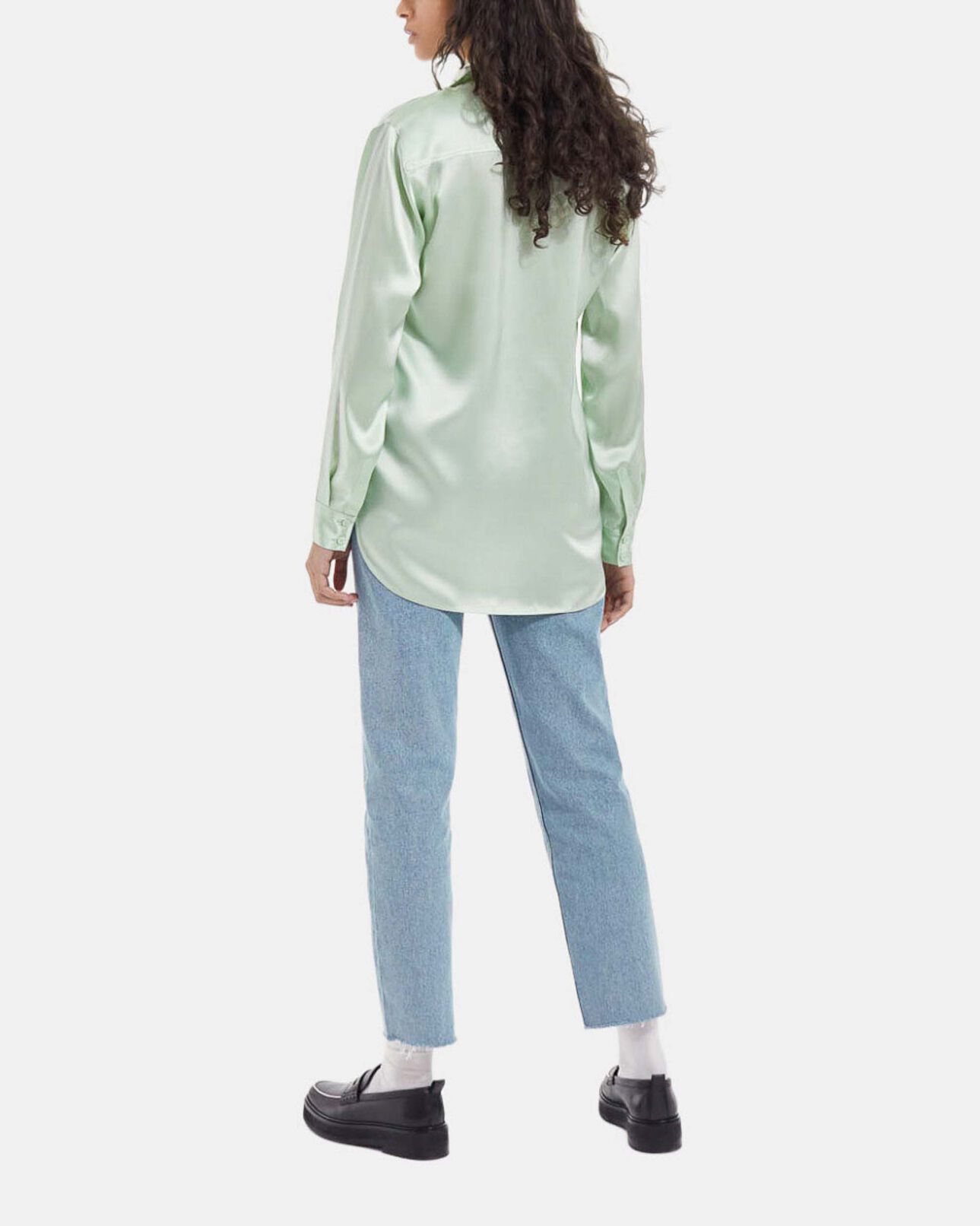 The Kooples WOMEN MINT mint green silk shirt