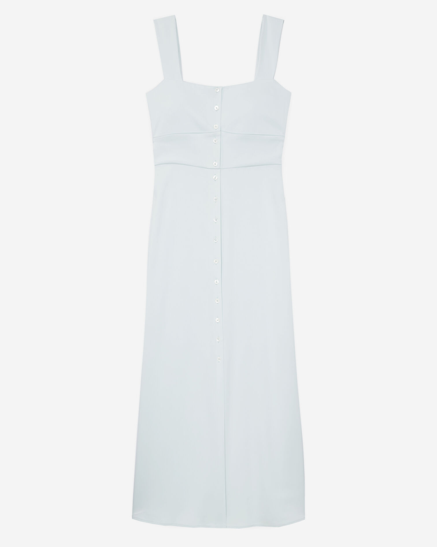 Long light green dress with buttoning, GREEN WATER, hi-res image number null