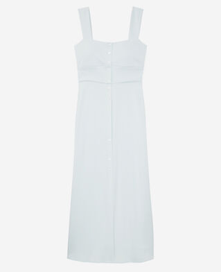 The Kooples F GREEN WATER long light green dress with buttoning