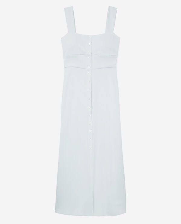 The Kooples FEMME GREEN WATER robe longue vert clair avec boutonnage