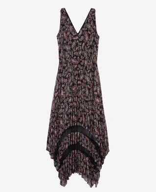 The Kooples F BLACK / PINK printed pleated long dress