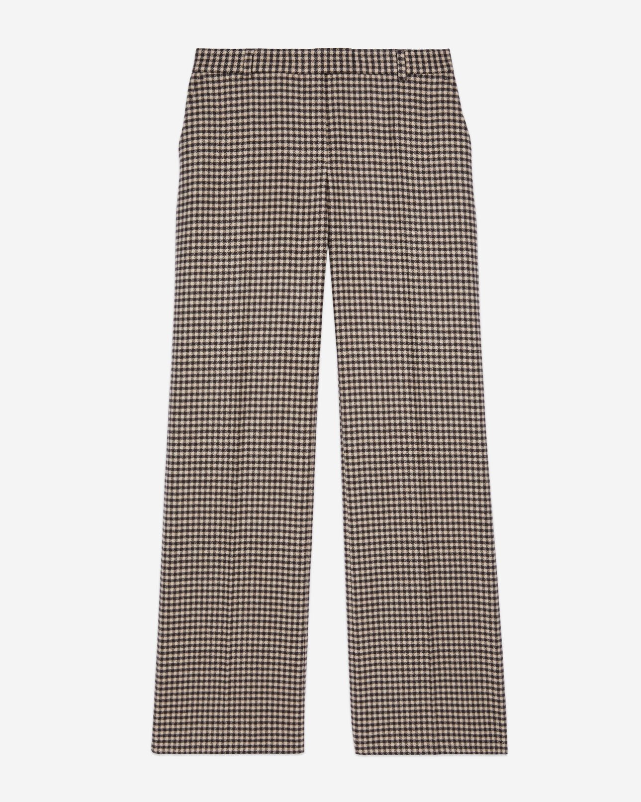 The Kooples FEMME ECRU BLACK pantalon tailleur ample à carreaux vichy