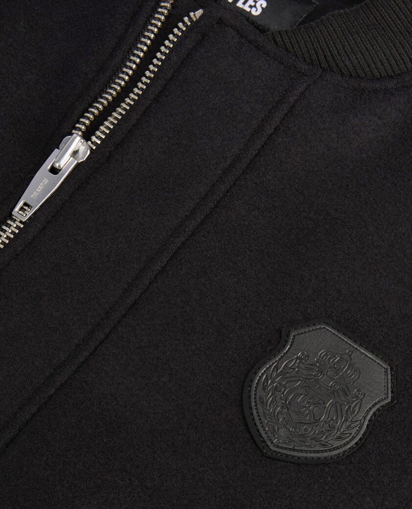 The Kooples HERREN BLACK schwarze jacke aus wolle und leder