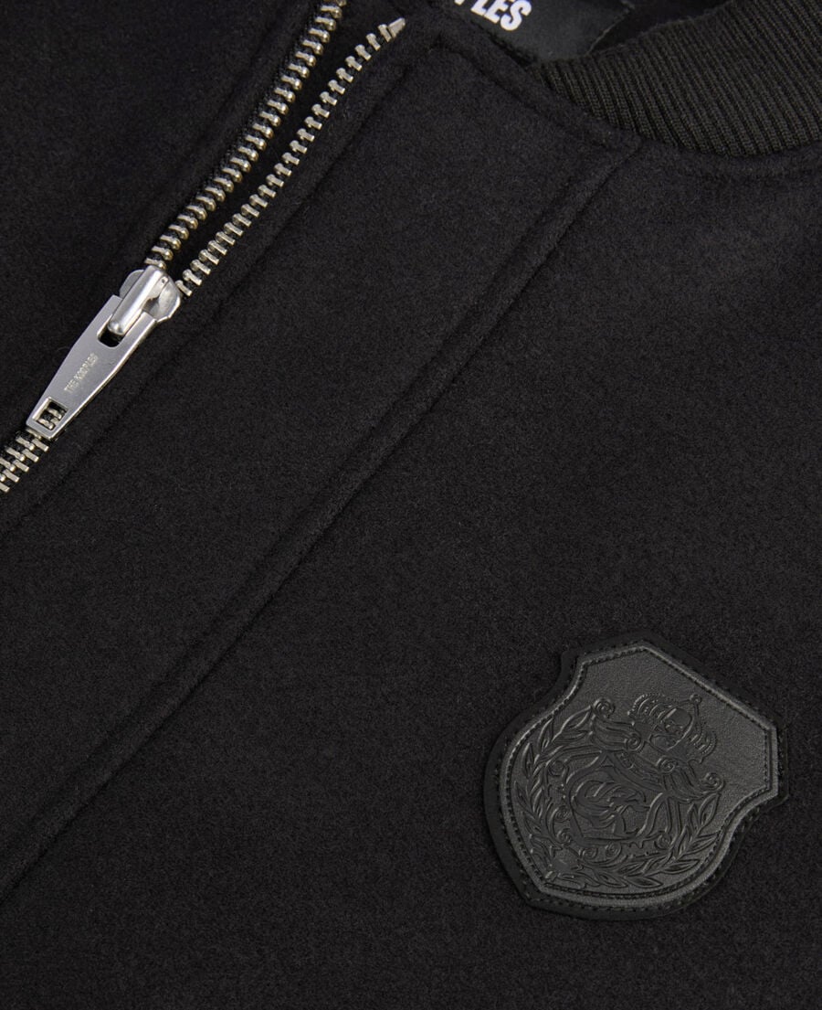The Kooples H BLACK black double-faced wool and leather jacket