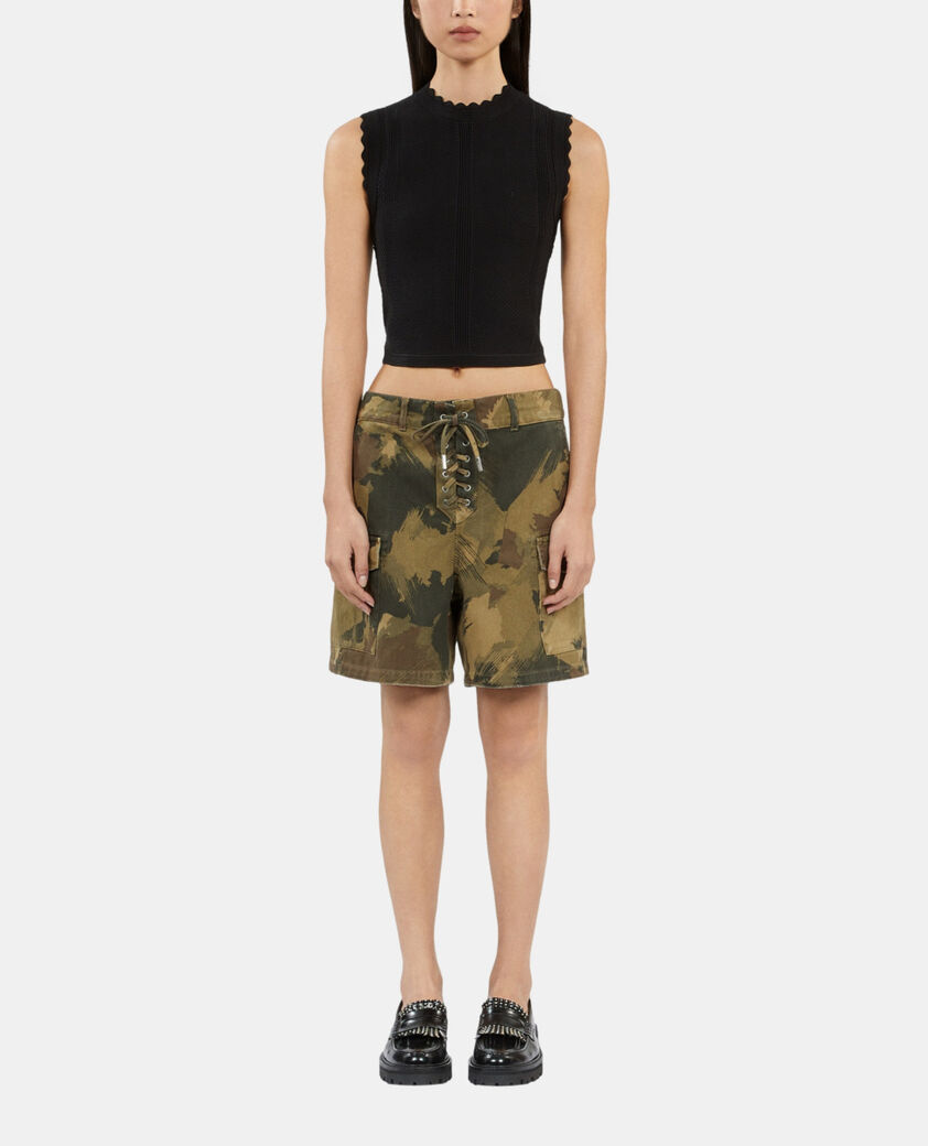 The Kooples WOMEN CAMOUFLAGE_01 camouflage denim shorts