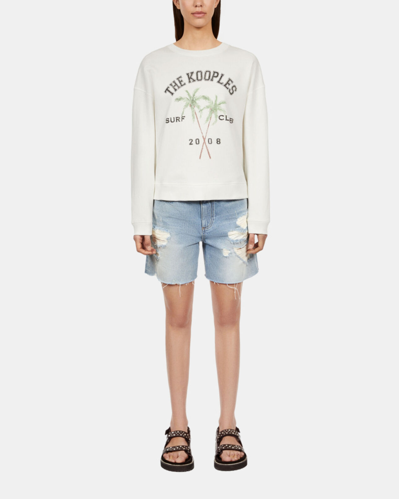 The Kooples FEMME ECRU sweatshirt avec sérigraphie écru