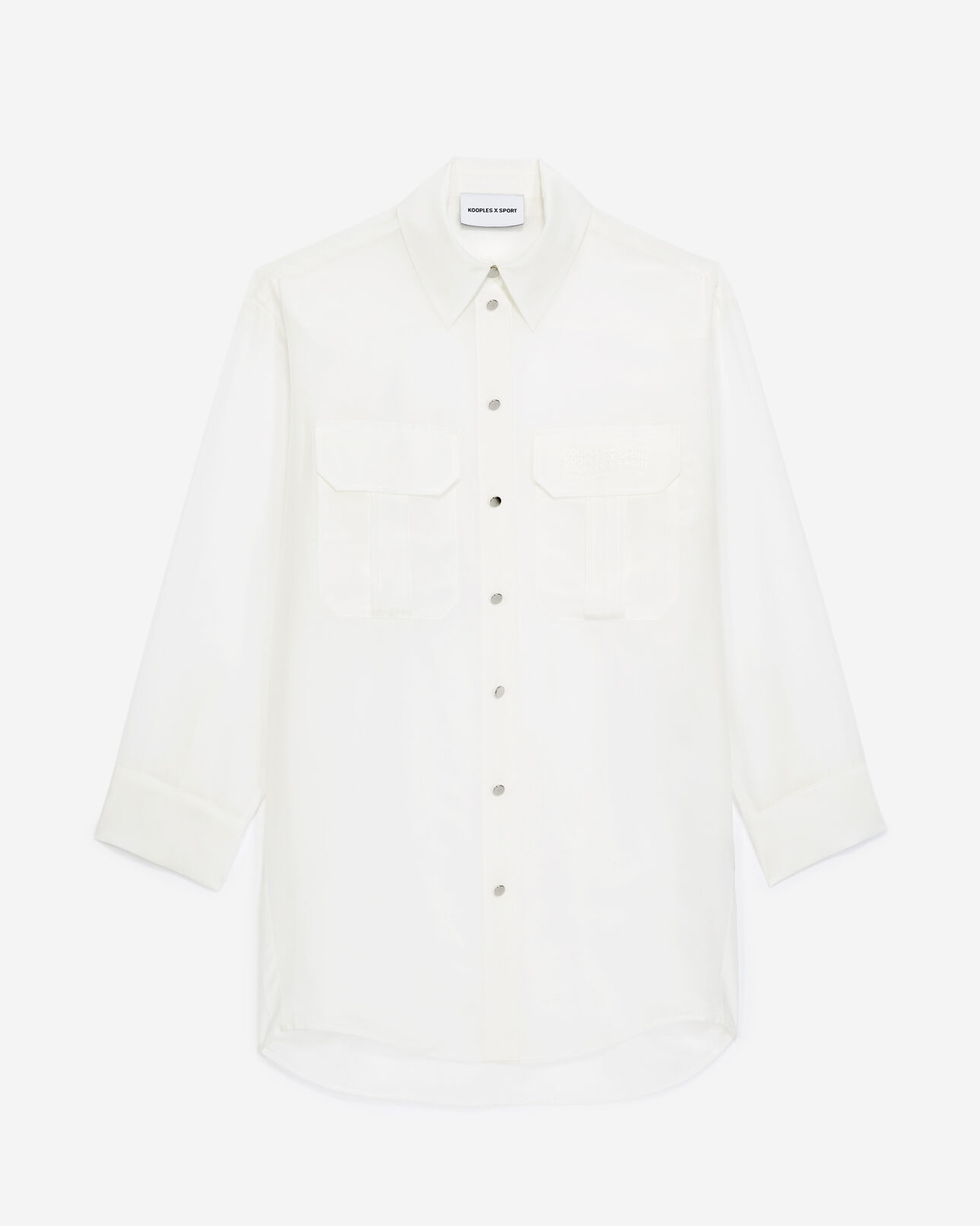 The Kooples WOMEN WHITE long white shirt with breast pockets