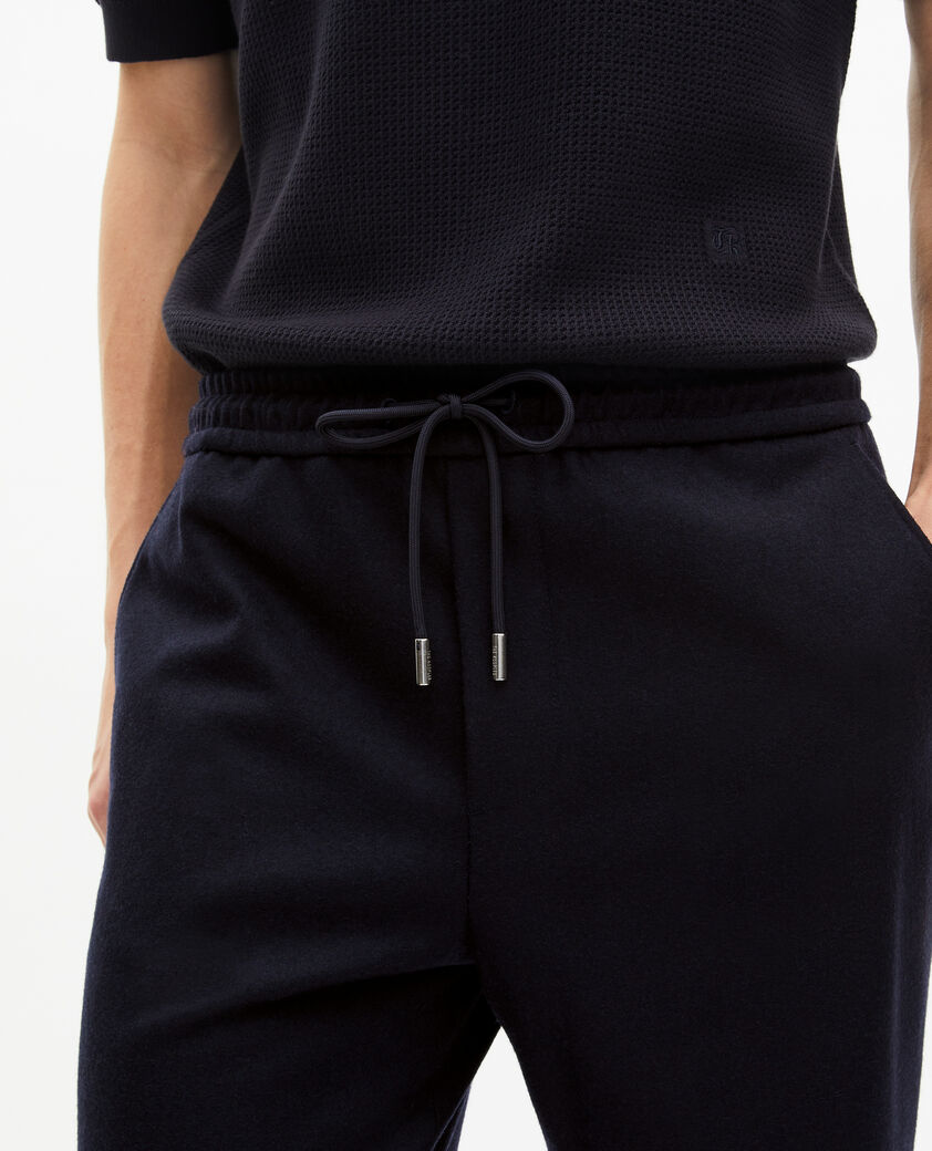 The Kooples HERREN NAVY weit geschnittene hose aus marineblauer wolle