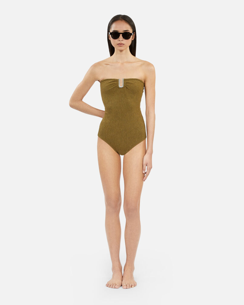 The Kooples FEMME KAKI maillot de bain the kooples x luz une pièce bustier kaki