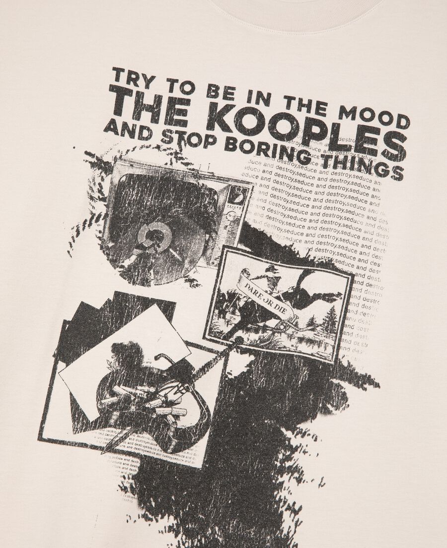 The Kooples MEN LIGHT GREY t-shirt with grey screen print