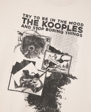 The Kooples MEN LIGHT GREY t-shirt with grey screen print