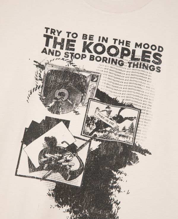 The Kooples HOMME LIGHT GREY t-shirt avec sérigraphie gris