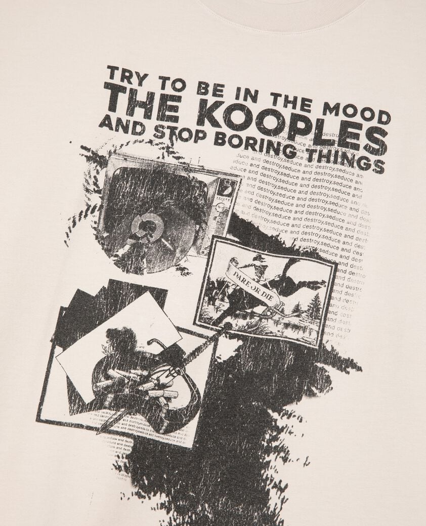 The Kooples HOMBRE LIGHT GREY camiseta con serigrafía gris