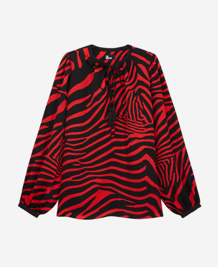 blouse imprimée zébré rouge