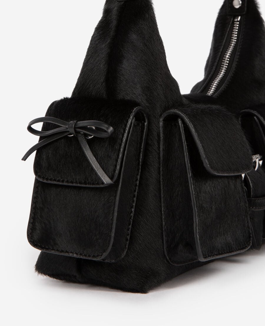 The Kooples FEMME BLACK sac amelia en effet poulain noir