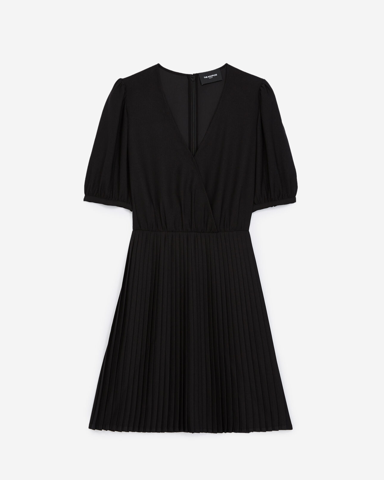 The Kooples FEMME BLACK robe noir manches courtes