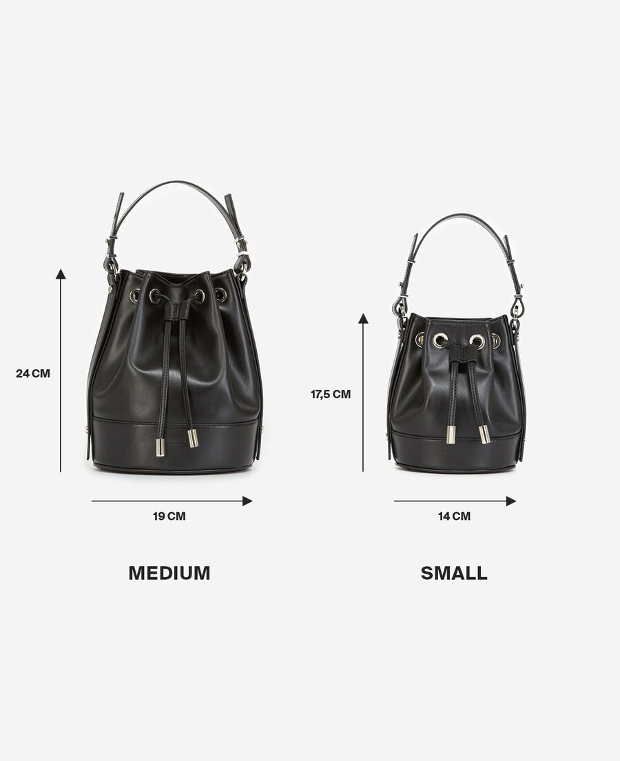 medium tina bag in smooth black leather