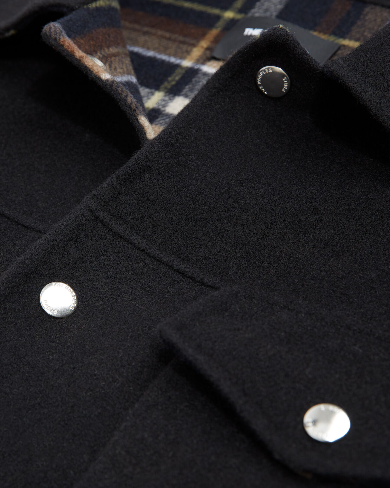 The Kooples HOMME BLACK blouson laine double face noire poches