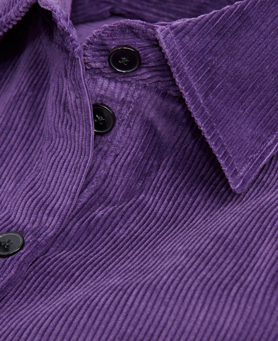 chemise violette ample velours côtelé