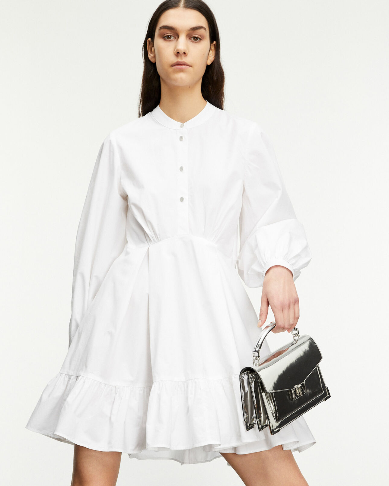 The Kooples FEMME WHITE robe chemise blanche boutonnée